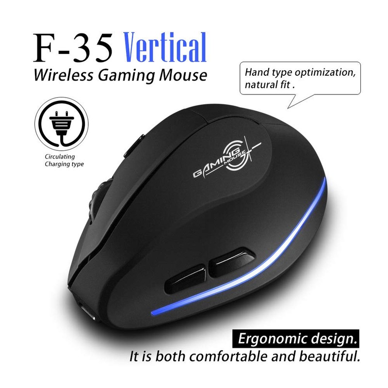 JOMAA Vertical Wireless Charging Mouse 2.4G Vertical 2400DPI Wrist Guard