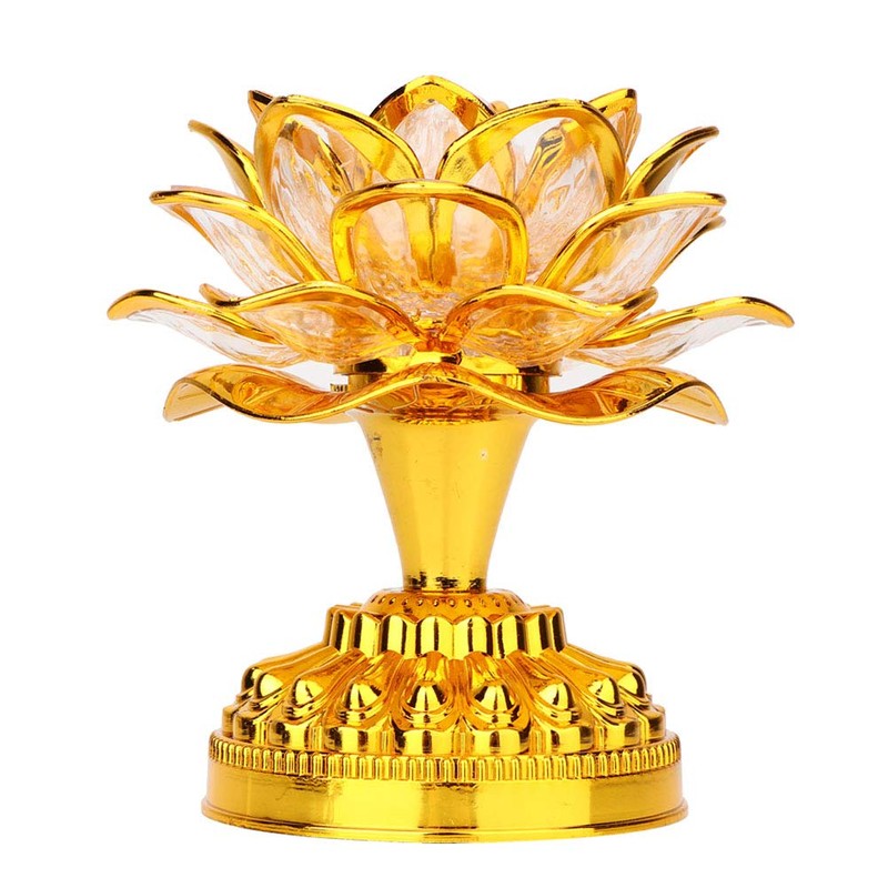 GLOGLOW Portable Buddhist Prayer Machine, Automatic LED Lotus Lamp with