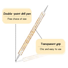 Jinlaili Nagelpunkt-Stift, Dotting Pen Nail Art, Nail Dotting Tool, Marmorier-Werkzeug-Set, Dotting Tool Nail Art für Punkte, Strasssteine, zum Marmorieren (Gold)