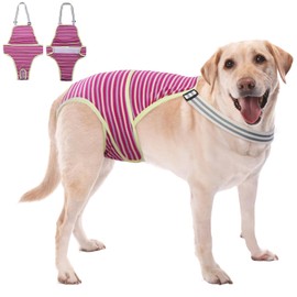 OUOBOB Dog Diapers Female, Washable Onesie Sanitary Pantie with Adjustable Suspender, Dog Period Panties Doggie Diapers, Pet Underwear Female Dog Diapers for Heat Dog Jumpsuit for Large Dogs