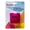 Barrilito Sacapuntas plstico doble orificio con contenedor. Blster con 1