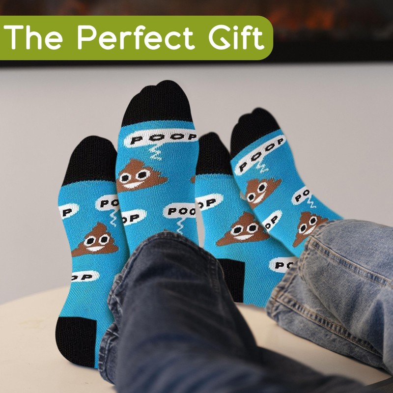 The Flair Shoppe Poop Emoji Crew Socks - Crazy Dress