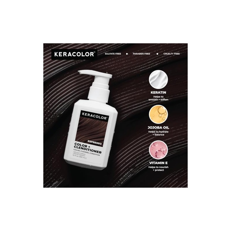 KERACOLOR Clenditioner ESPRESSO Hair Dye - Semi Permanent Hair Color