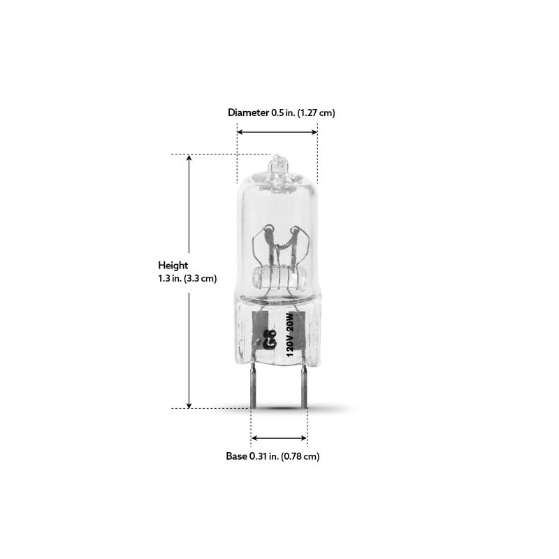 Feit Electric BPXN20/G8/RP Xenon 20-Watt Halogen T4 Light Bulb, Dimmable