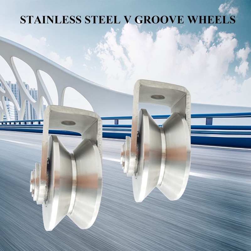 Stainless Steel V Groove Wheel Heavy Duty Caster Rigid Track