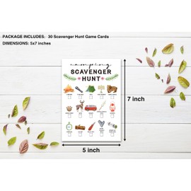 Scavenger Hunt Game, Outdoor Camping Scavenger Hunt for Kids, Nature/Park Treasure Hunt Clues Cards, Camping Party Games, Ourdoor Birthday Party Games Supplies Activities for Kids Teens Family(03)
