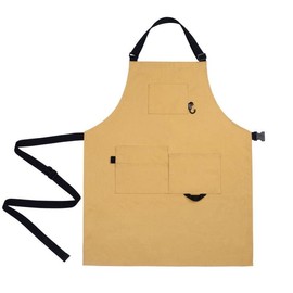 igadgitz home U7240 Unisex Waxed Canvas Apron, Water-Resistant Heavy-Duty Canvas Apron - Sand