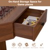 SogesPower Chess Checker Game Table with 2-Drawers Storage, Game Board