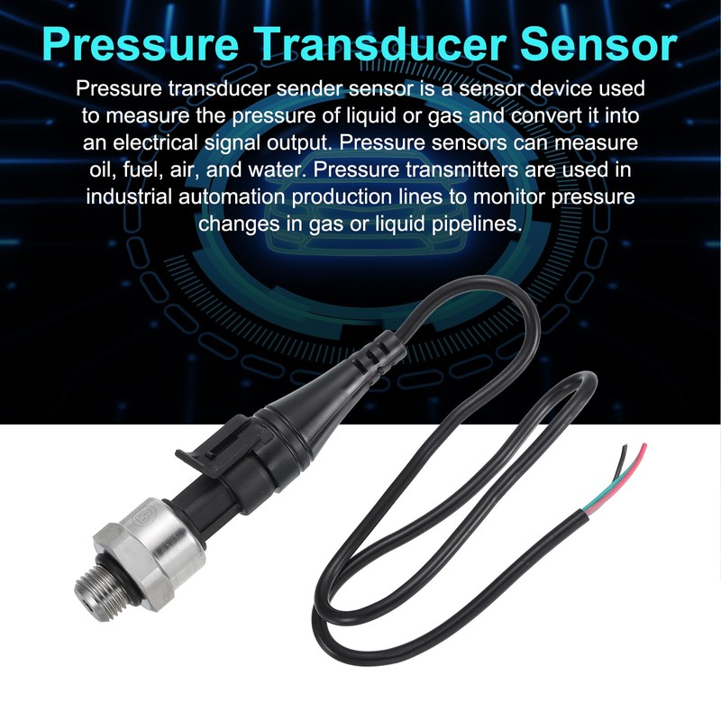 sourcing map Pressure Transducer Sender Sensor with Connector, G1/4" 80