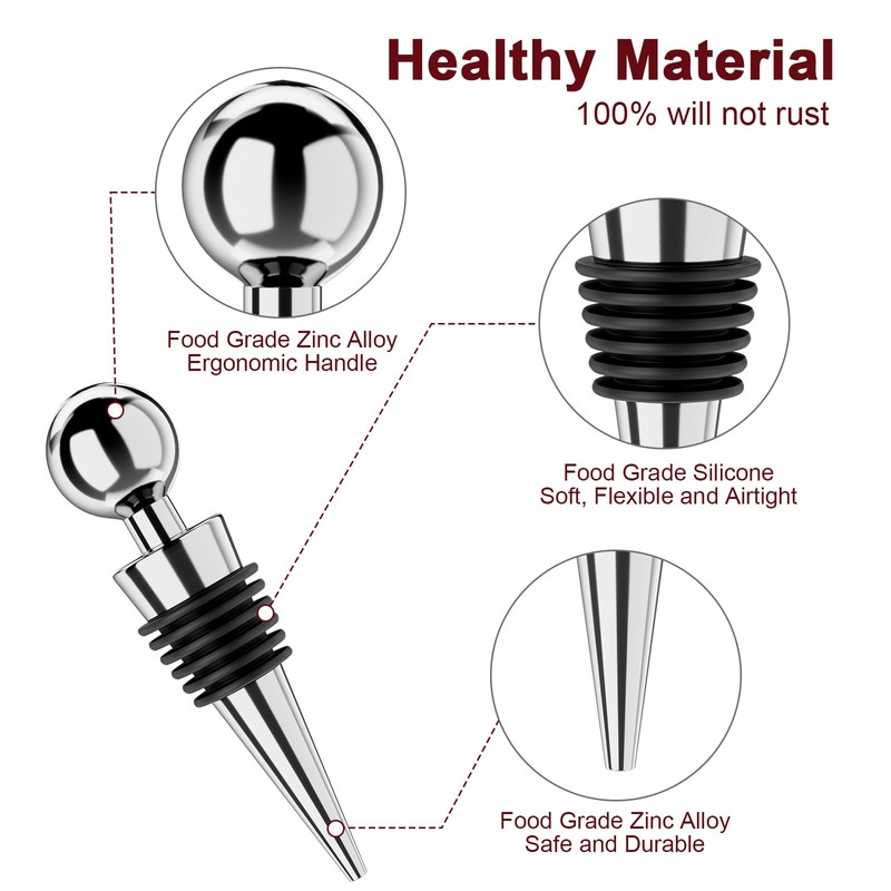 BETTFOR Wine Stoppers for Wine Bottles 3Pcs Vacuum Wine Bottle