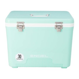 Engel UC30SF 30 Quart 8 Can Leak Proof Odor Resistant Insulated Cooler Drybox with Integrated Shoulder Strap, Seafoam