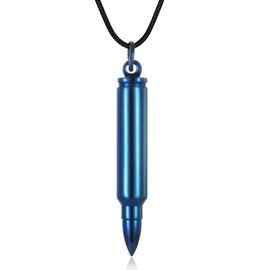 Collares personalizados de urna de bala para cenizas de acero inoxidable 316L con colgante de urna de cenizas de cremación para mujeres y hombres, regalo de recuerdo, Acero inoxidable, Sin piedra preciosa
