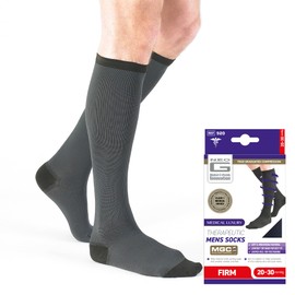 Neo G Therapeutic Compression Socks Men 20-30 mmhg knee high - for spider or varicose veins, swollen legs, feet, ankles, treating mild edema. Mens compression socks for swelling - Grey - XL