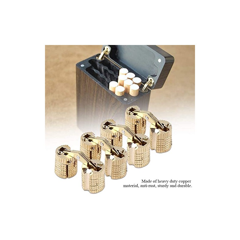 4Pcs Hidden Furniture Hinges Brass Concealed Hinges Barrel Hinge 0.31