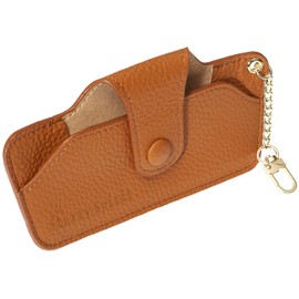 StarrySpirit SMS4 Glasses Case, Sunglasses Case, Eyeglass Case, Genuine Leather, Soft, Lightweight, oker