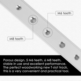 100mm Aluminum Alloy T-Slot Slider Bar Miter Track Jig T Screw Fixture Slot T-Slot Sliding Bar with M6 M8 Holes for Table Saw Router Table Woodworking Tool (300mm)