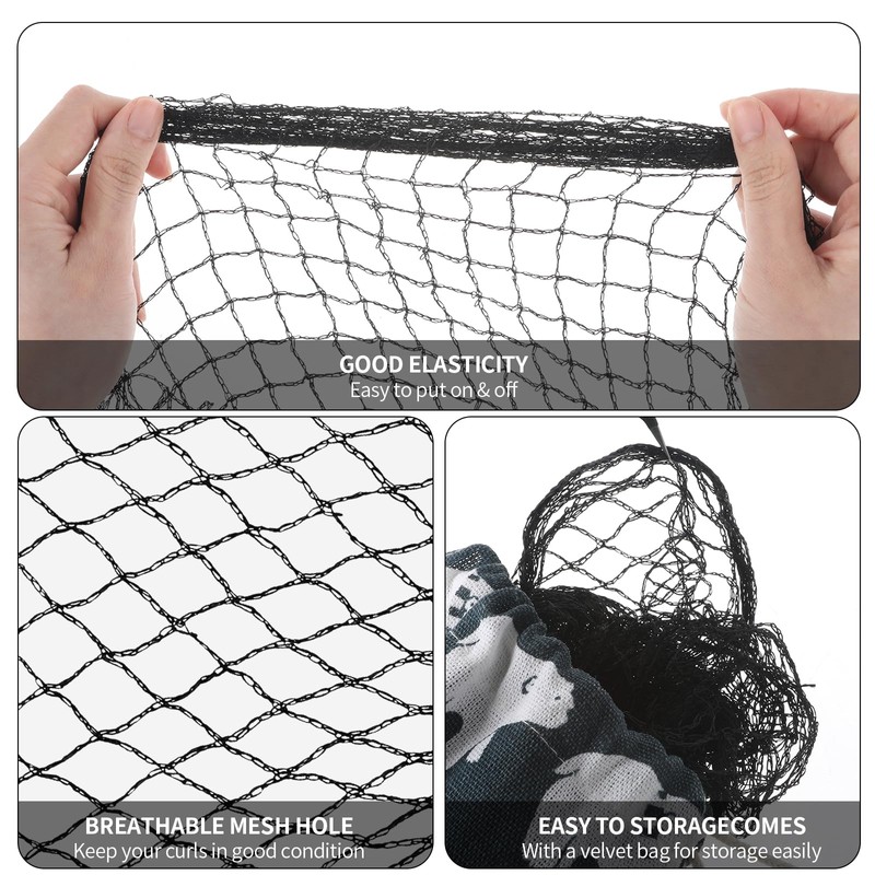 4-Piece Hair Net for Rollers, Triangular Mesh Women's Hair Net