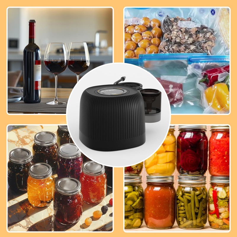 KITOOL Electric Mason Jar Vacuum Sealer Kit, 4 in 1
