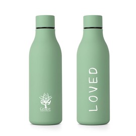 Insulated Stainless Steel Water Bottles, Set of 9, Assorted Colours (Light Green/Loved)