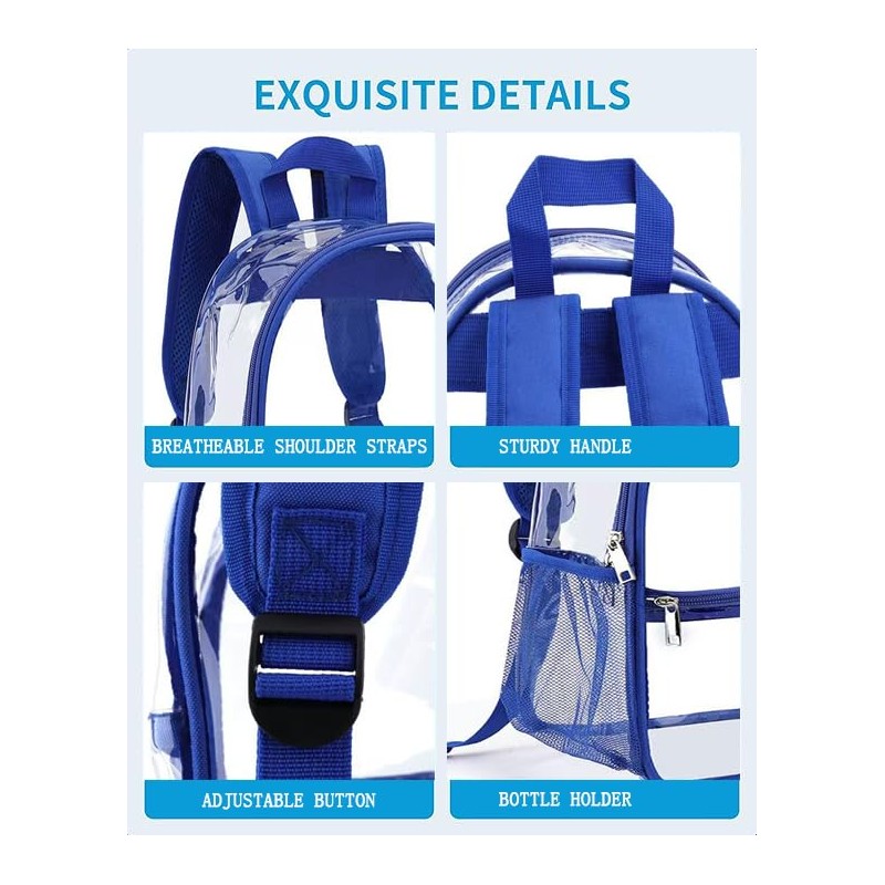 YXQSED Clear Backpack Stadium Approved - Clear Mini Backpack 12x12x6