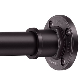 BRIOFOX Industrial Shower Curtain Rod - 2-in-1 Design Tension Curtain Rod - Never Rust Non-Slip 43 to 72 Inch Stainless Steel, Bronze Window Curtain Rod