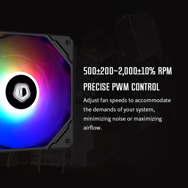 ID-COOLING NO-12015-XT-ARGB Case Fan 15mm Thickness PWM Fan ARGB Lighting