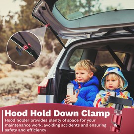 4 PCS Car Hood Prop Struts Clamp, Hood Strut Clamp, Car Lift Support Retaining Clip, 0.43 Inch Hood Lift Support Clip for Car, Automotive Tools for Tailgate Hatch Car Trunk (Red)