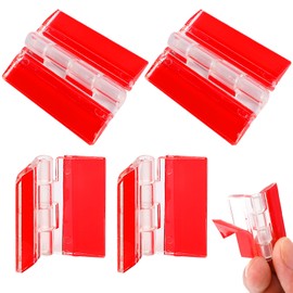 4 Pcs Transparent Plastic Hinges - Acrylic Piano Hinge Self-Adhesive Tools for Cabinet & Drawer Furniture DIY Display Stand (65x40 mm)