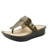 Alegria Womens Kennedi Oliva Leather Thong Adjustable Slide Sandal 10.5-11
