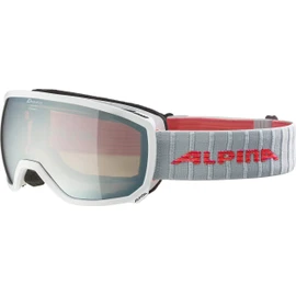 ALPINA SCARABEO S Q-LITE - Verspiegelte, Kontrastverstärkende OTG Skibrille Mit 100% UV-Schutz Für Erwachsene, white, One Size
