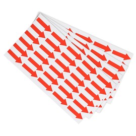 PATIKIL Small Arrow Sticker Label 1.2 x 0.5, 120 Pack Adhesive Color Coding Sign Decal for Gas Flow Direction Inspection Defect Marking, Red
