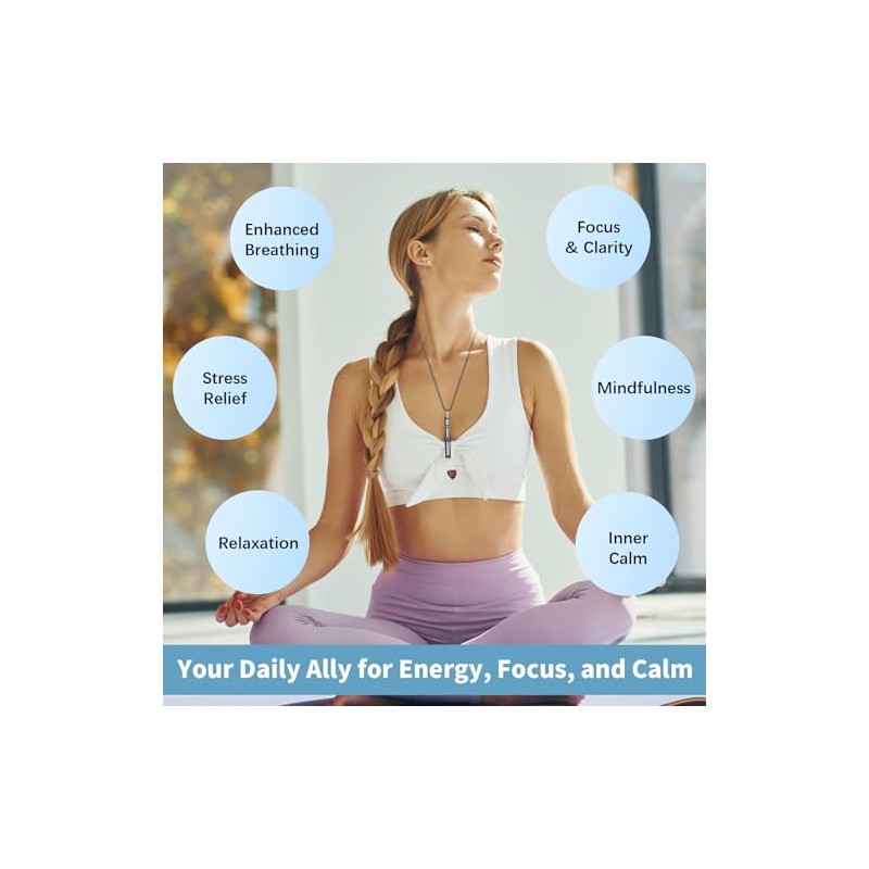 atnayo atnayo 2 Pcs Anxiety Necklace,Breathing Necklace, Stainless Steel Breathlace
