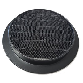 Weather protection grille black/grey DN: 100 125 150 160 200 Ventilation Grille Round Aluminium with Fly Screen, black