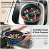 Ceramic Swirl Rinsing Berry Bowl, Swirl Fruit Colander with Drainage