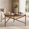 Round Coffee Table, 31.5" Glass Top Center Table Metal Frame,