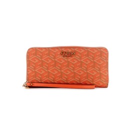 GUESS Laurel SLG Zip Around Wallet L Orange Logo, Orange logo, Classic