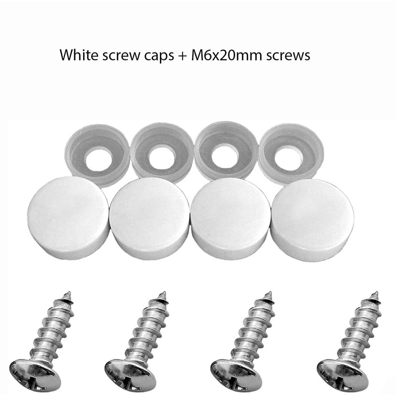 Set of 4 Stainless Steel Fasteners for License Plates, Frames,