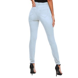 Hybrid & Company Women’s Classic Denim Mid Rise Skinny Jeans Super Stretch Pants P28868SK Light WASH 11