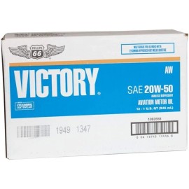 Phillips 66 Victory AW Aviation Oil 20W50; 1083556; Case of 12 - 1 Quart Bottles