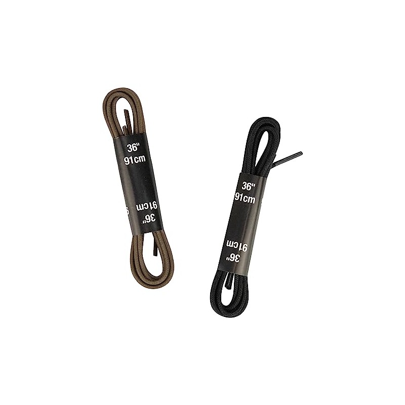 Florsheim Men's Dress Shoe Round Lace 36" 2 Pack, Black/Brown