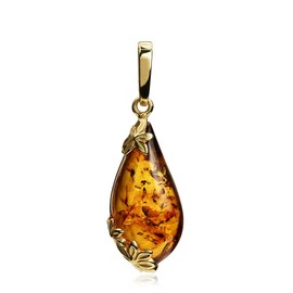 Ian and Valeri Co. Amber Sterling Silver Drop Pendant Necklace 18 Inches