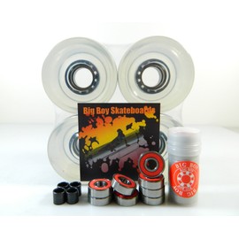 BIG BOY Longboard Cruiser Skateboard High Rebound Wheels + ABEC-7 Speed Bearings Clear