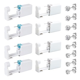 Makoto Nobu Ear Piercing Gun Kit, 8 Pcs Painless Self Ear Piercing Kit, Disposable Safety Ear Piercings Gun Tool for Girls Boys Women Men