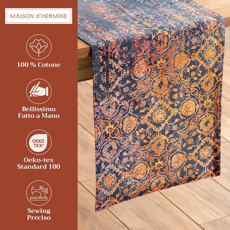 Maison d'Hermine Imperfection 100% Cotton Table Runner for Parties, Dinners,