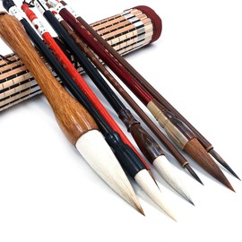 ANCLLO Excellent Chinese Calligraphy Brush Kanji Japanese Sumi Drawing Brush (4 Sizes with Brush Bag)