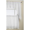 Lorraine Home Fashions Cenefa con Cinta para la Varilla, Blanco,