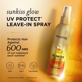 Pantene Sunkiss Glow Multitasking Spray, UV Hair Protection, Repairs Damage, Leave-In Conditioning Treatment, 5.7 oz