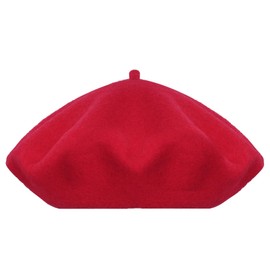 YKYUASD Beret Hat for Kids Wool French Beret Cap Solid Artist Hat Beanie Cap for Winter Children (US, Age, 2 Years, 12 Years, Red)