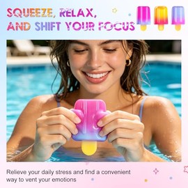 Ice Cream Squeeze Squishy, Summer Sensory Stress Relief Squeeze Squishy, Soft Slow Rise Sensory Stress Relief, Easter Basket Stuffers Party Favors Birthday Gift (Blue)