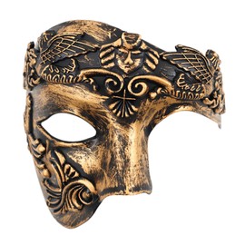 OIDEA Masquerade Mask for Men: Phantom Of The Opera Mask Half Face Roman Warrior Mask Prom Costume Mardi Gras Mask, Copper